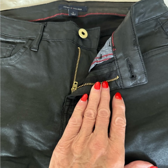 Tommy Hilfiger Faux Leather Jeans, 6 Black, NWOT - Picture 6 of 10